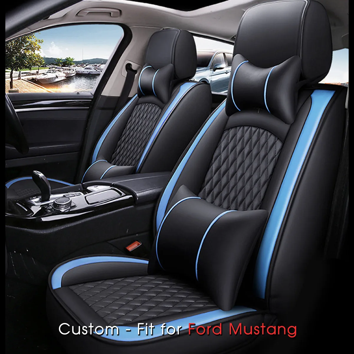 2 Car Seat Covers Full Set, Custom-Fit For Car, Waterproof Leather Front Rear Seat Automotive Protection Cushions, Car Accessories DLFM211