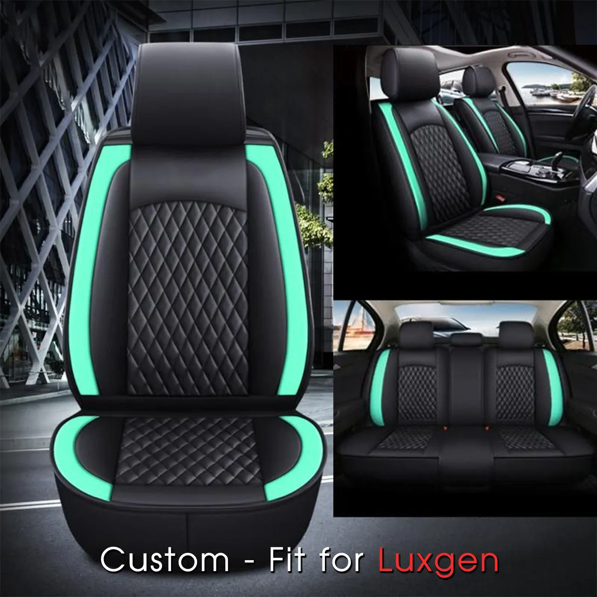 2 Car Seat Covers Full Set, Custom-Fit For Car, Waterproof Leather Front Rear Seat Automotive Protection Cushions, Car Accessories DLLE211