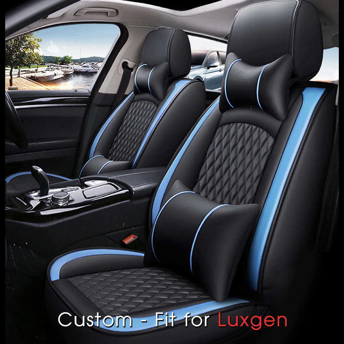 2 Car Seat Covers Full Set, Custom-Fit For Car, Waterproof Leather Front Rear Seat Automotive Protection Cushions, Car Accessories DLLE211