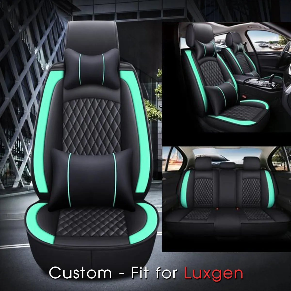2 Car Seat Covers Full Set, Custom-Fit For Car, Waterproof Leather Front Rear Seat Automotive Protection Cushions, Car Accessories DLLE211
