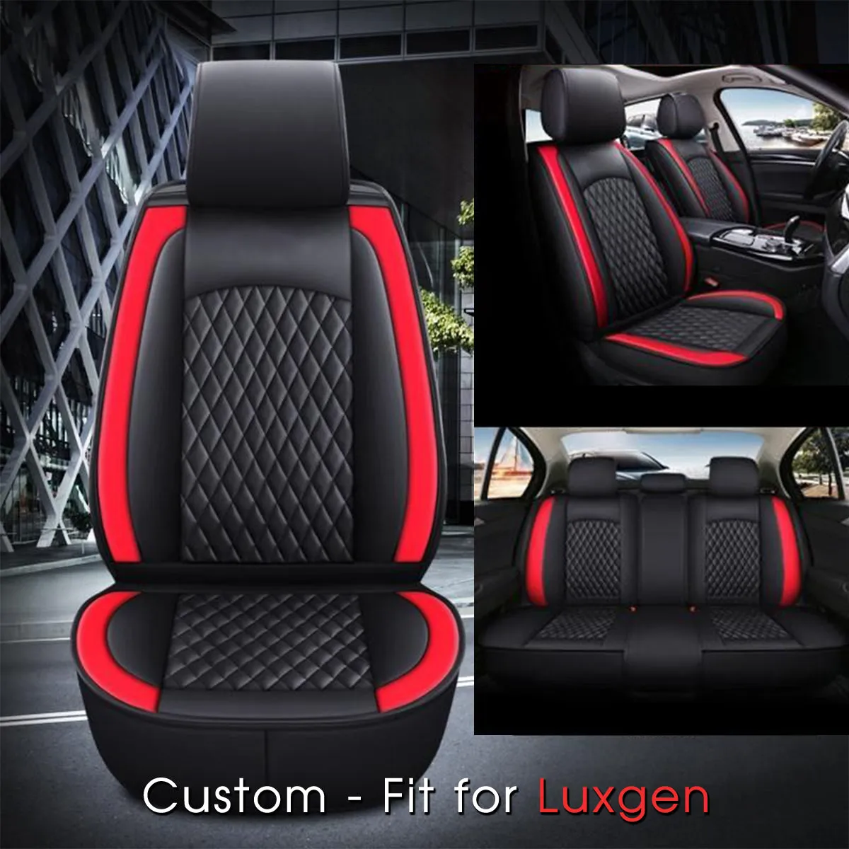 2 Car Seat Covers Full Set, Custom-Fit For Car, Waterproof Leather Front Rear Seat Automotive Protection Cushions, Car Accessories DLLE211
