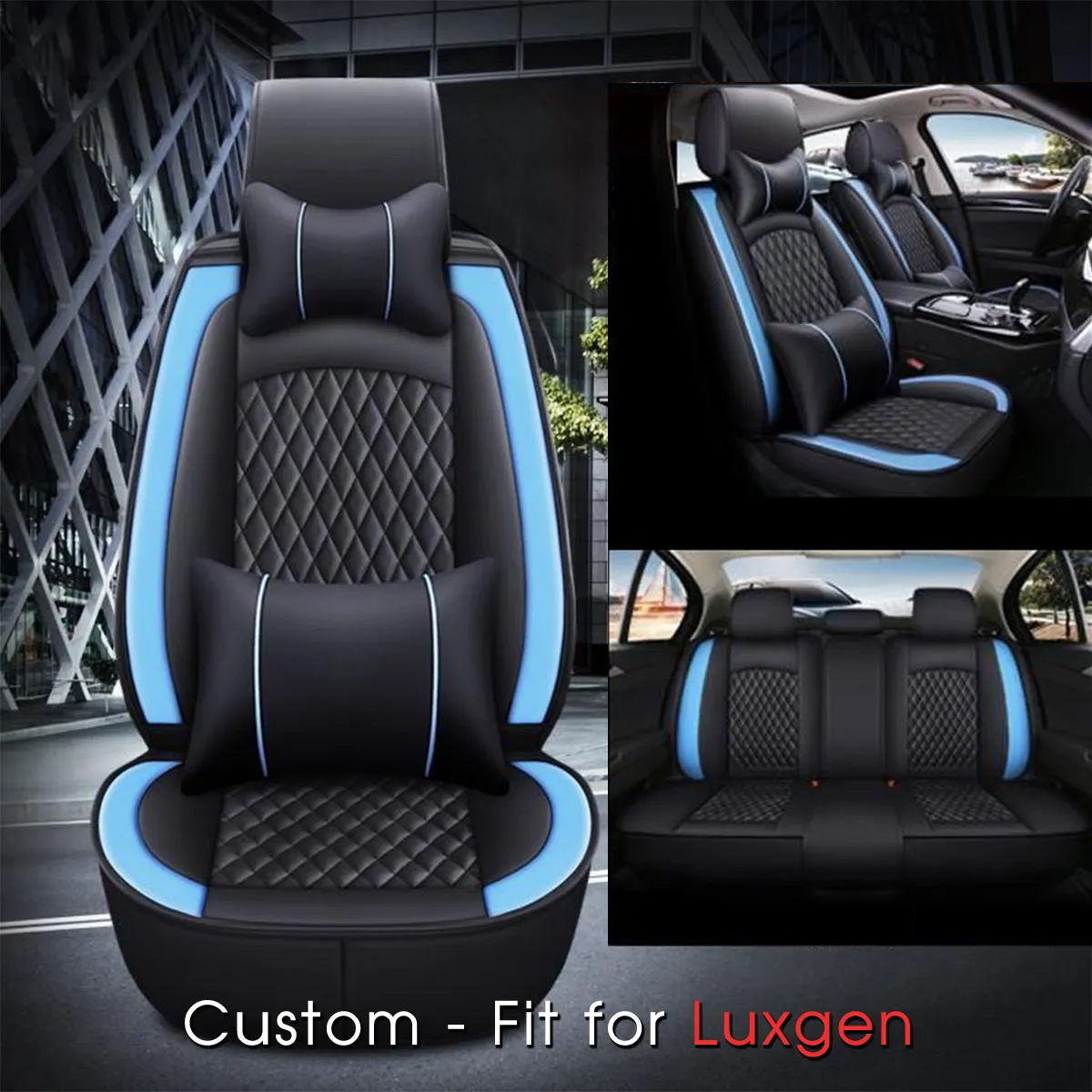 2 Car Seat Covers Full Set, Custom-Fit For Car, Waterproof Leather Front Rear Seat Automotive Protection Cushions, Car Accessories DLLE211