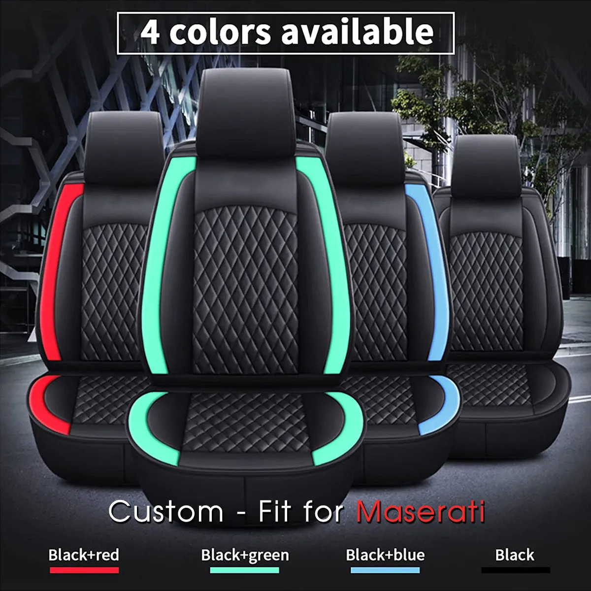 2 Car Seat Covers Full Set, Custom-Fit For Car, Waterproof Leather Front Rear Seat Automotive Protection Cushions, Car Accessories DLMS211