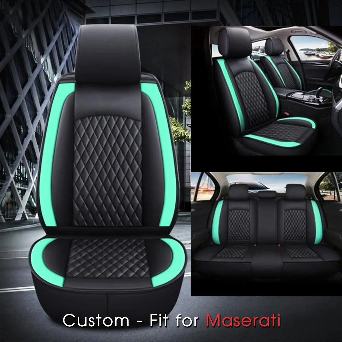 2 Car Seat Covers Full Set, Custom-Fit For Car, Waterproof Leather Front Rear Seat Automotive Protection Cushions, Car Accessories DLMS211