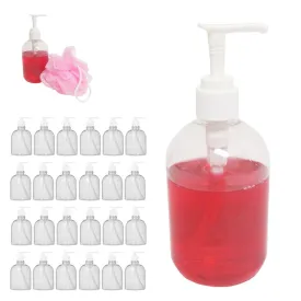 24 Pc Liquid Soap Dispenser Pump Lotion Refillable Empty Bottle Plastic Jar 12oz