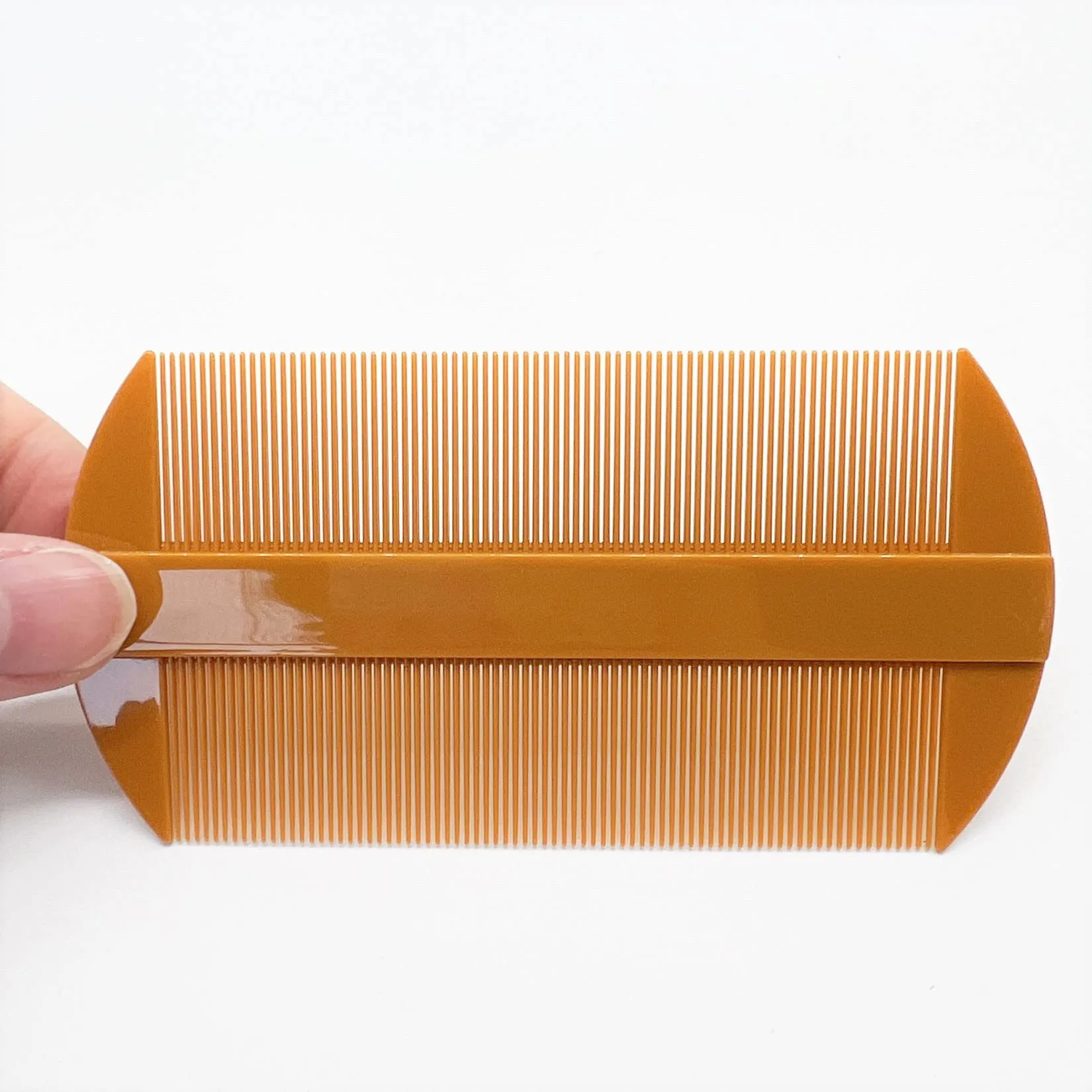2PCS Lice Combs Nit Combs, Durable Double Sided Super Dense Tooth Combs for Lice Nit Treatment, Small Size for Straight Thin Hair, Ginger