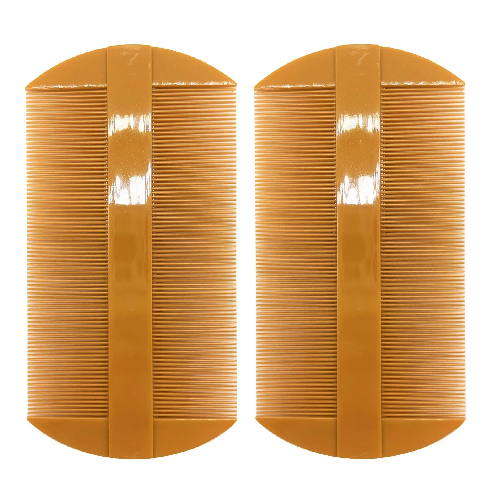 2PCS Lice Combs Nit Combs, Durable Double Sided Super Dense Tooth Combs for Lice Nit Treatment, Small Size for Straight Thin Hair, Ginger