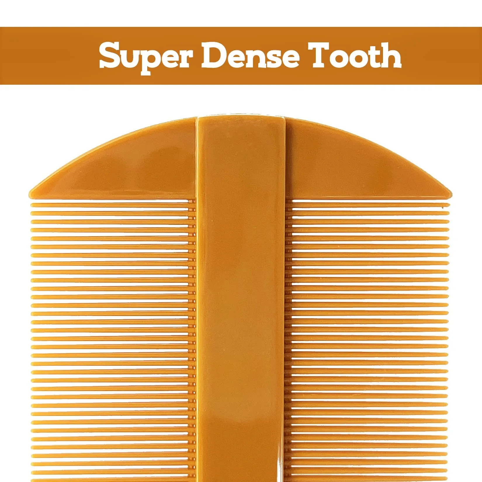 2PCS Lice Combs Nit Combs, Durable Double Sided Super Dense Tooth Combs for Lice Nit Treatment, Small Size for Straight Thin Hair, Ginger