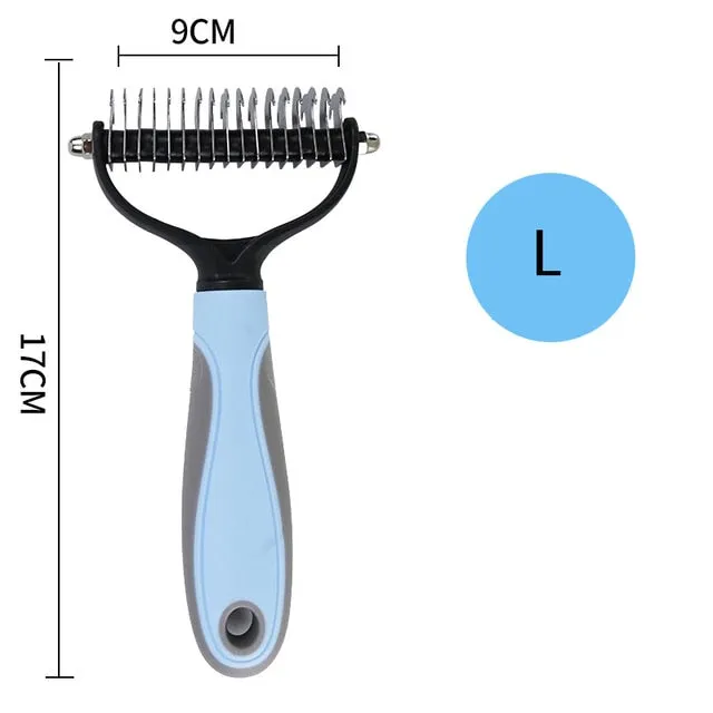 3pcs Double Sided Made Stainless Steel Bristle Dehairing Pet Brush