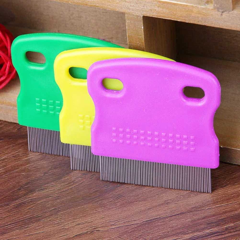 6Pcs Double Sided Nit Comb Metal Head Lice Comb Lice Treatment Plastic Flea Removal Combs for Adults Kids Dogs Cats(Random Colour)