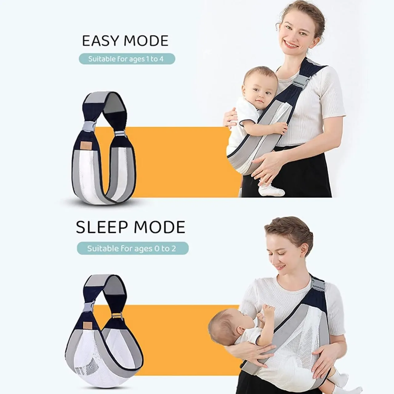 Aara Internationals Baby Carrier Newborn to Toddler, Ergonomic 3D Mesh Baby Wraps Carrier, Adjustable Baby Sling, Lightweight Breathable Baby Carrier Wrap with Thick Shoulder Straps for 0-36 Months Infant