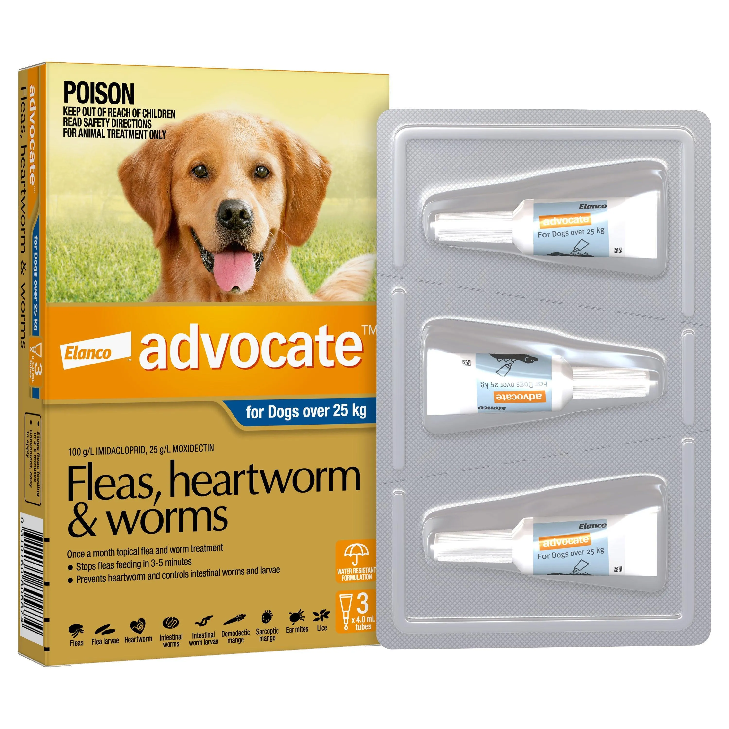 Advocate Blue Spot-On Flea & Worming Treatment 25kg  Dog