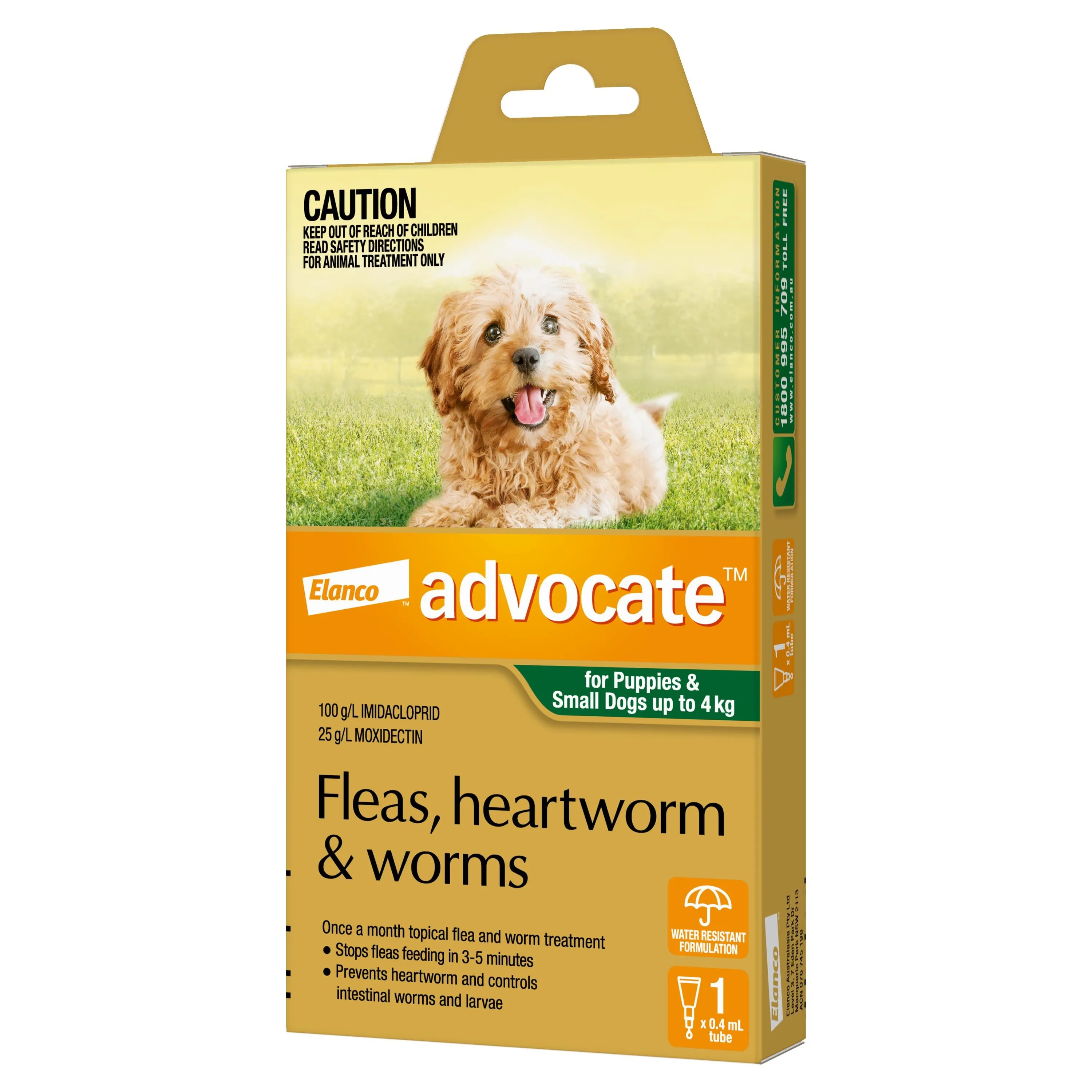 Advocate Green Spot-On Flea & Worming Treatment <4kg Dog