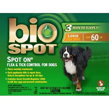 Bio Spot Spot On Flea & Tick Control For Dogs - Over 60Lbs
