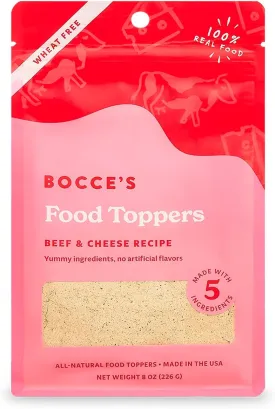 Bocce's Bakery Beef & Cheese Dog Food Toppers, All-Natural Wheat-Free Dog Food Topper, Made with Real Ingredients, Baked in USA, 8 oz