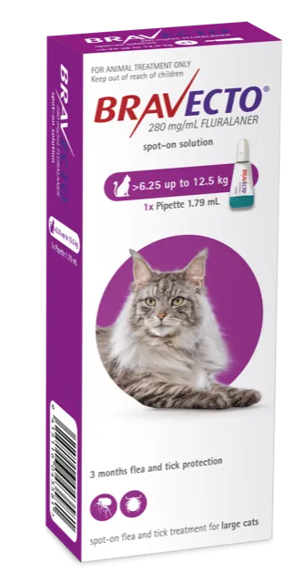 Bravecto Spot On Flea Treatment For Cats 6.25-12.5kg