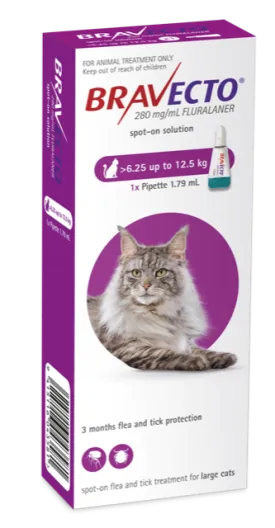 Bravecto Spot On Flea Treatment For Cats 6.25-12.5kg