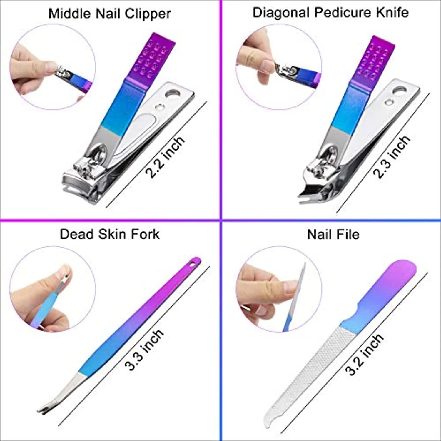 CGBE Manicure Set Nail Clippers Pedicure Kit Men Women Grooming kit Manicure Professional Nail Care Tools Gift 12Pcs with Luxurious Travel Case