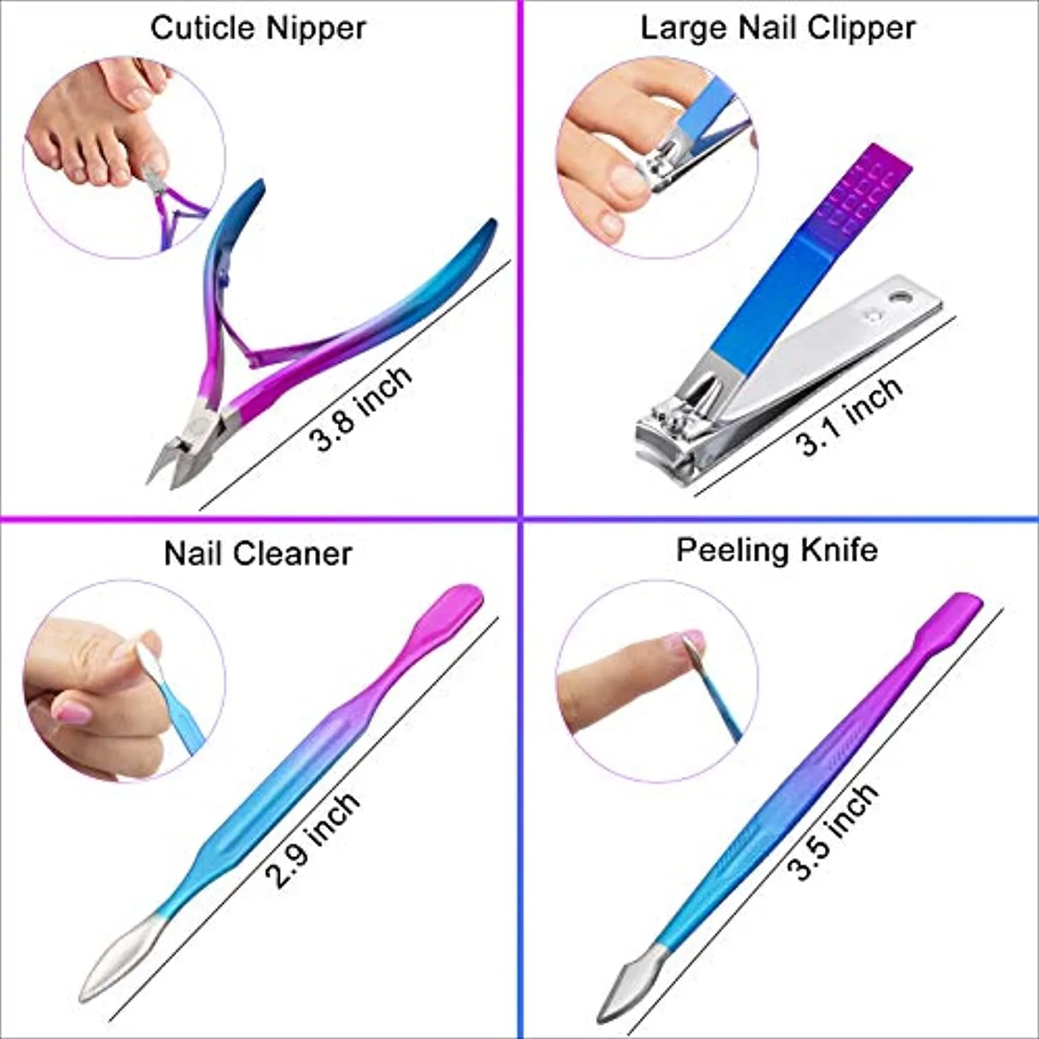 CGBE Manicure Set Nail Clippers Pedicure Kit Men Women Grooming kit Manicure Professional Nail Care Tools Gift 12Pcs with Luxurious Travel Case