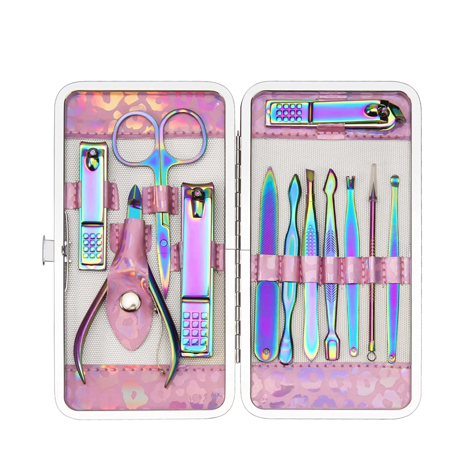 CGBE Manicure Set Nail Clippers Pedicure Kit Men Women Grooming kit Manicure Professional Nail Care Tools Gift 12Pcs with Luxurious Travel Case