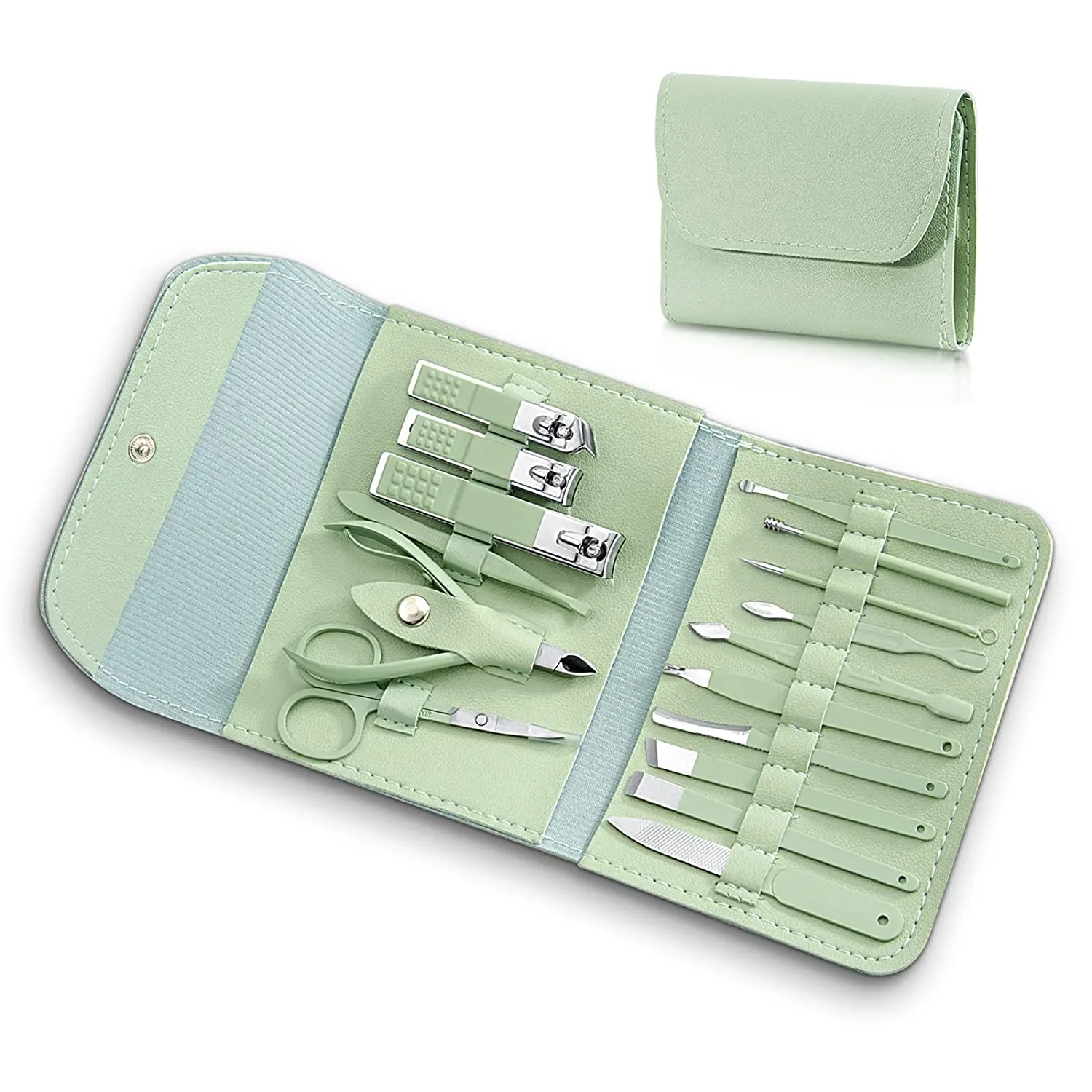 CGBE Manicure Set Nail Clippers Pedicure Kit Men Women Grooming kit Manicure Professional Nail Care Tools Gift 12Pcs with Luxurious Travel Case