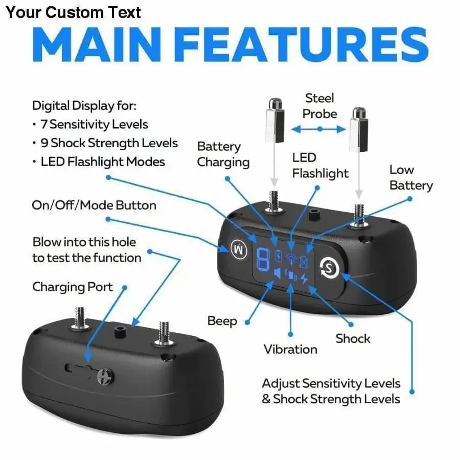 Collar Dog Bark Anti No Barking Shock Training Pet Control Rechargeable Small