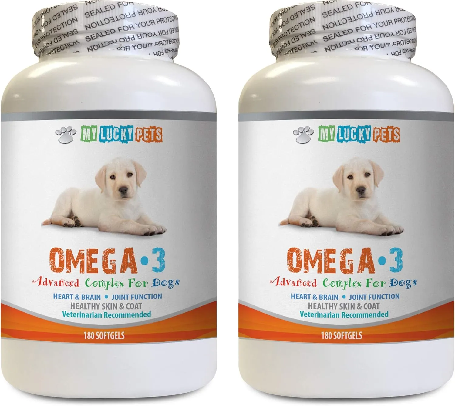 Dog Skin and Coat - Dog Omega 3 Fatty ACIDS - Fish Oil - Best Heart Brain Skin and Joint Health - Vet Recommended - Dog Treats with Omega Fatty acids - 2 Bottles (360 Softgels)