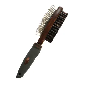 Double-Sided Pin & Bristle Brushes for Dogs & Cats, Pets Grooming Comb with Wooden/Bamboo Handle, Cleaning Pets Shedding and Dirt for Long Hair & Short Hair, Deshedding Tool