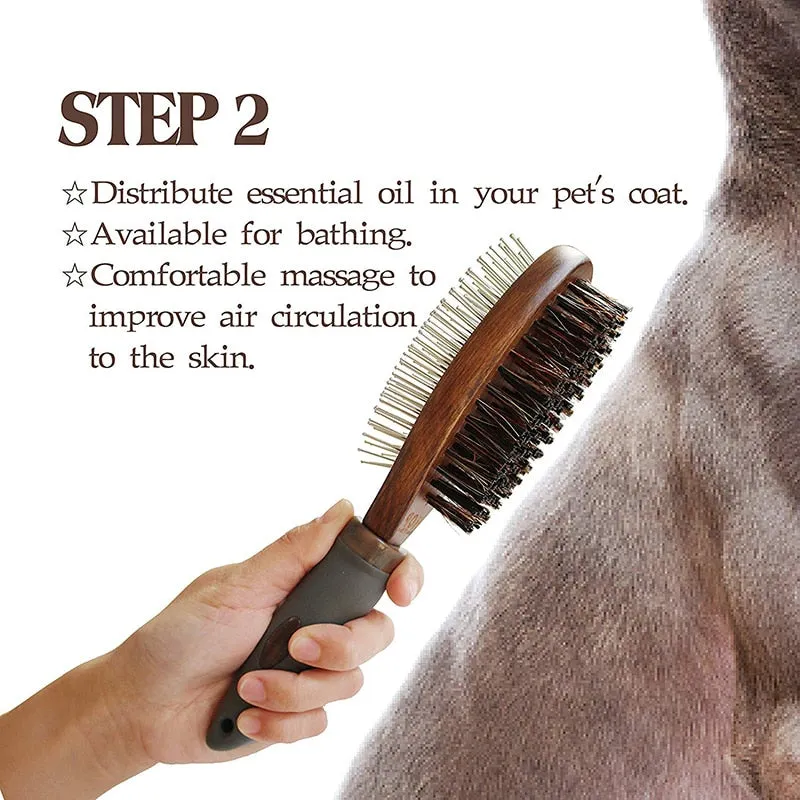 Double-sided Wood Fur Bristle Brush