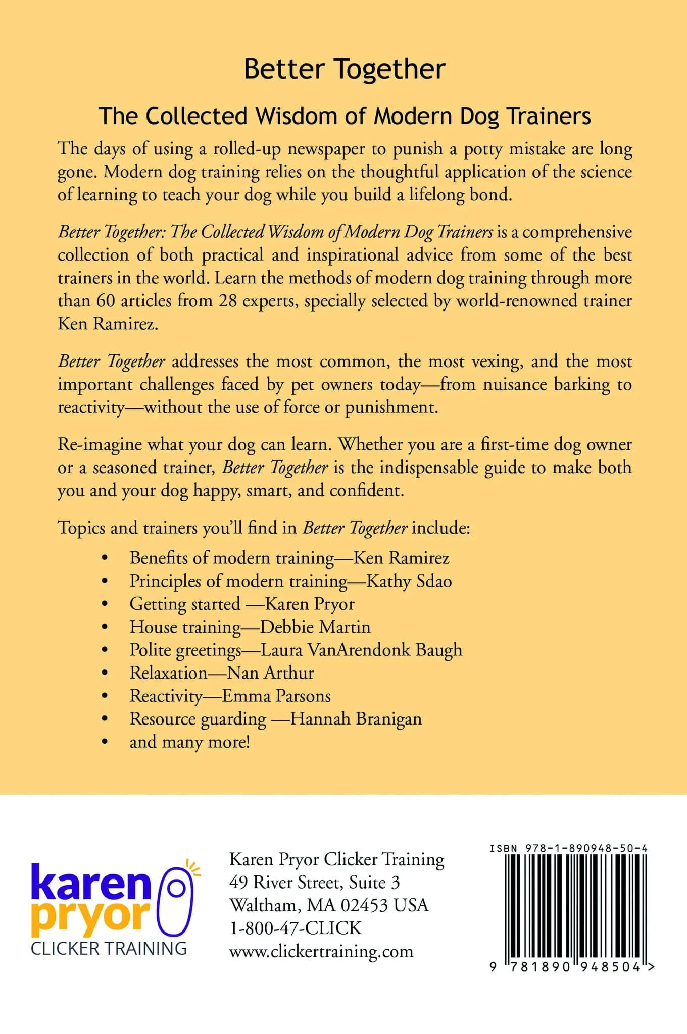 E-BOOK Better Together: The Collected Wisdom of Modern Dog Trainers Edited by Ken Ramirez