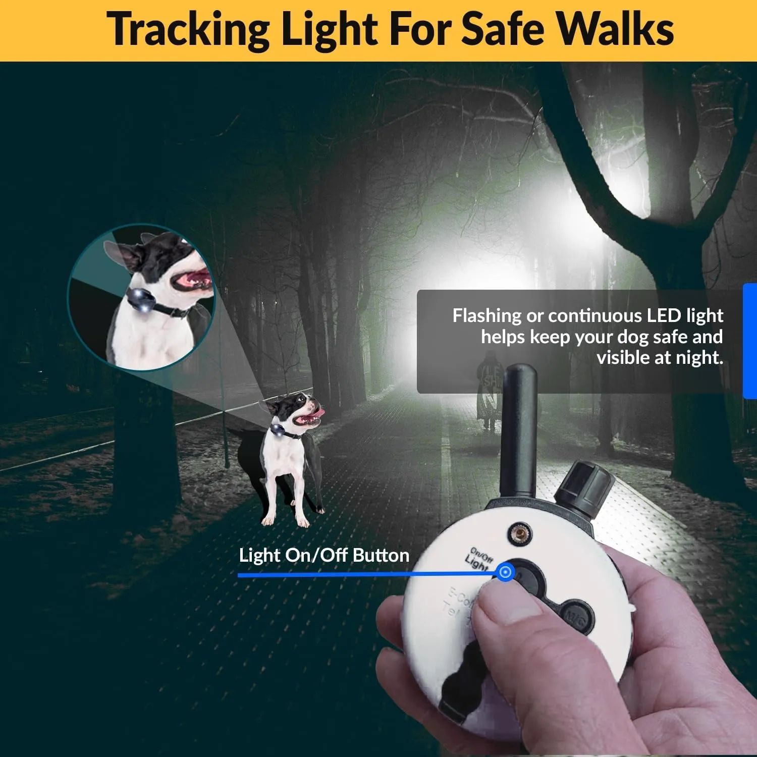 E-Collar Dog Training Collar, Rechargeable Remote   Finger Clicker, for Small to Medium Dogs, Humane Tapping Stimulation, 100 Levels, Tone, Light, 1/2 Mile 1 Dog, Zen