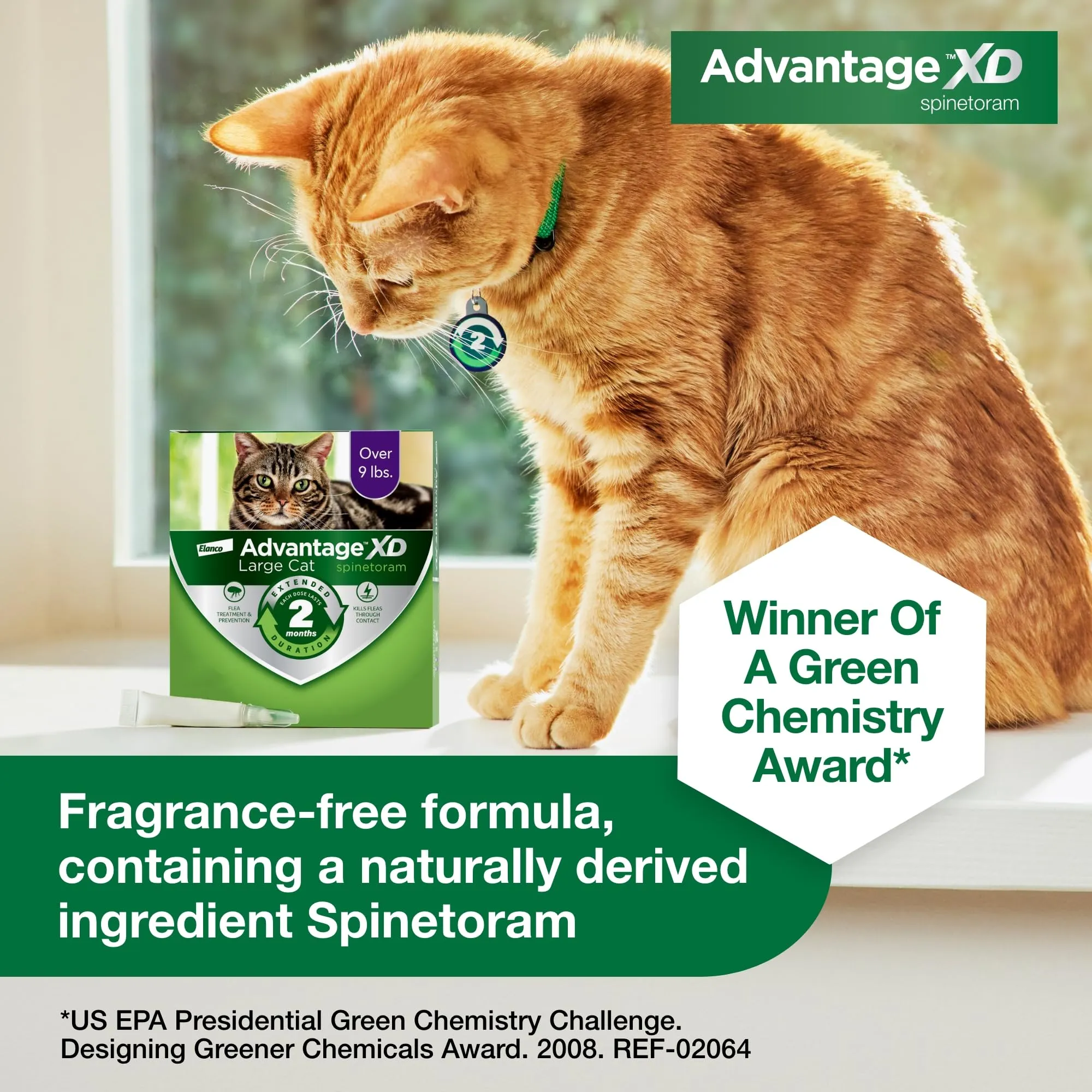 Elanco Advantage XD Extended Large Cat 2-Month 1-Dose Flea and Tick Spot-on Treatment - 9  Lbs