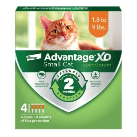Elanco Advantage XD Extended Small Cat 4-Month 2-Dose Flea and Tick Spot-on Treatment - 1.8-9Lbs - 2 Pack