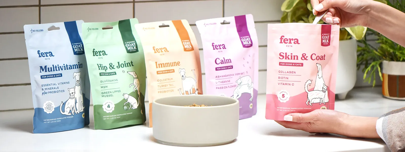 Fera Pet Organics Dog and Cat Supplement, Multivitamin Goat Milk Topper