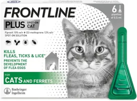 FRONTLINE Plus Spot On for Cats - Flea and Tick Protection- 1 Pipette