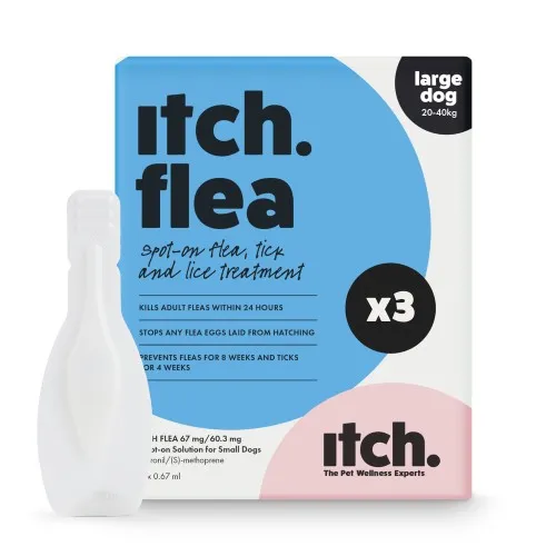 Itch Flea Large Dog Spot-on Flea & Tick Treatment (20-40kg) 3 pipettes