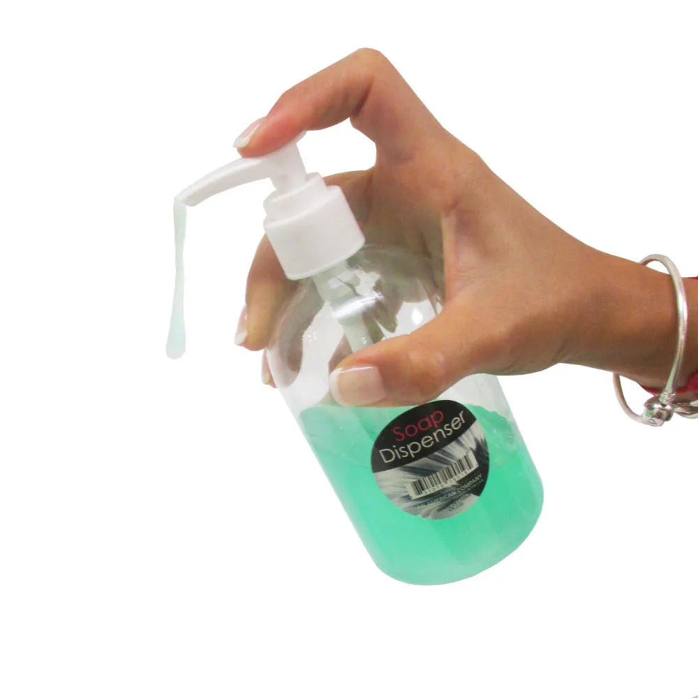 Liquid Soap Dispenser Pump Lotion Refillable Empty Bottle Plastic Jar Cream 11oz