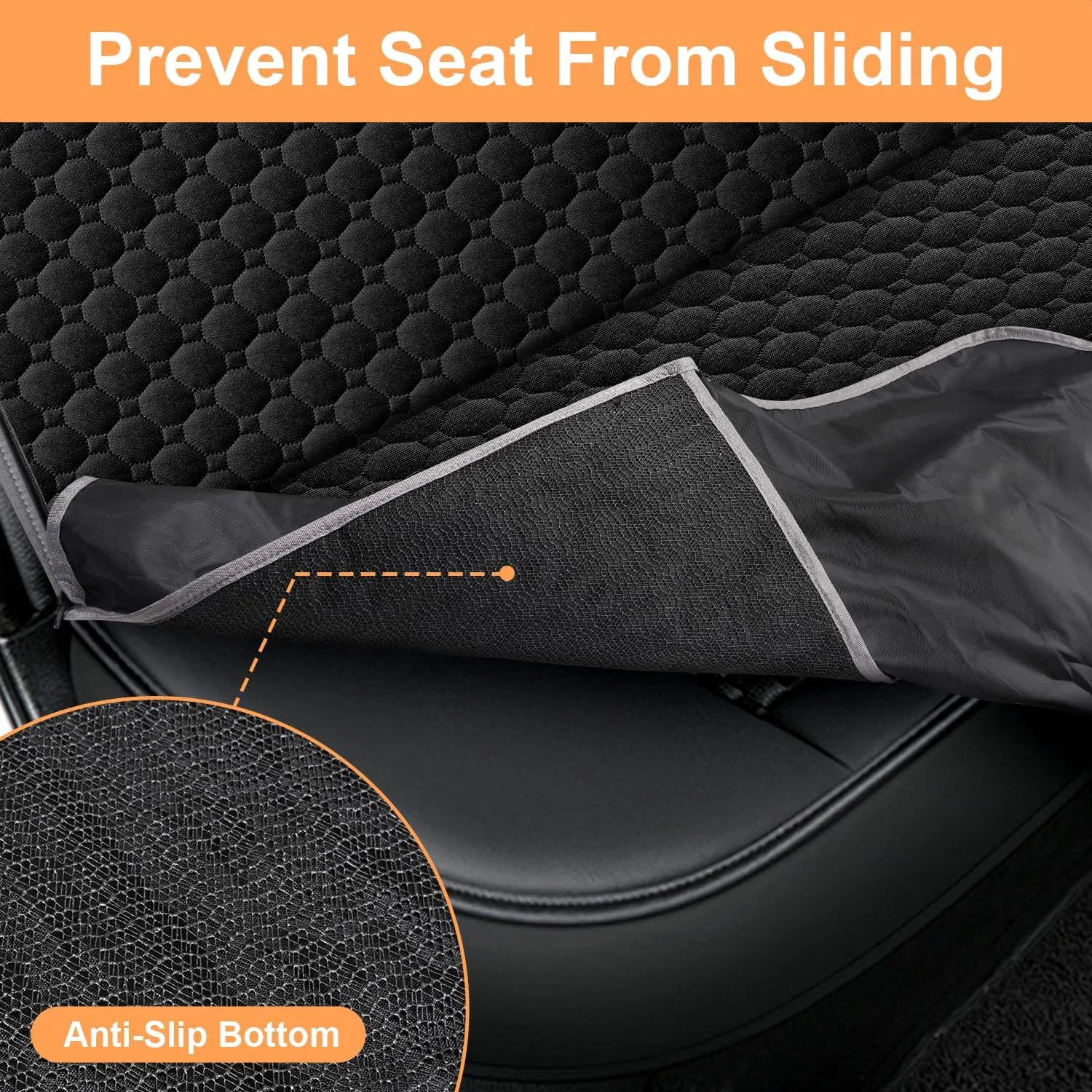 Mancro Dog Car Seat Cover for Back Seat, Waterproof Car Seat Protector for Dogs with Side Flaps, Scratchproof Car Seat Cover, Dog Hammock with Nonslip Bottom for SUVs, Standard(54 W x 55 L)