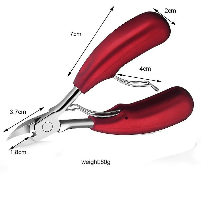 Nail drill accessories big size nail clippers stainless steel rubber handle false nail cutter|cuticle scissors red