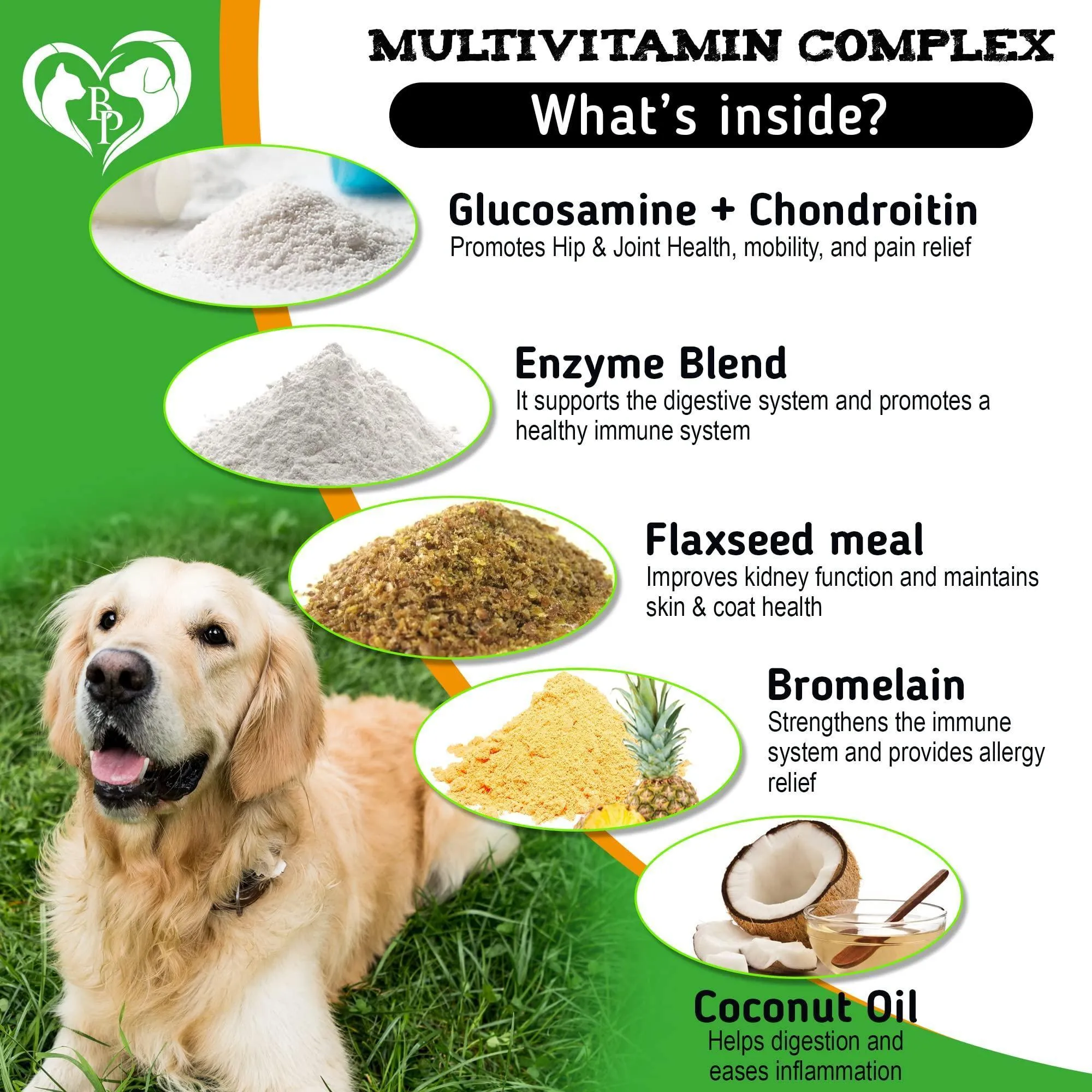Natural Flea and Tick Prevention Chewables with Multivitamin for Dogs