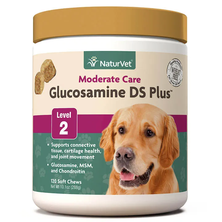 Naturvet Glucosamine DS Plus Level 2 Soft Chews Hip and Joint Cat and Dog Supplements - 120 ct Jar