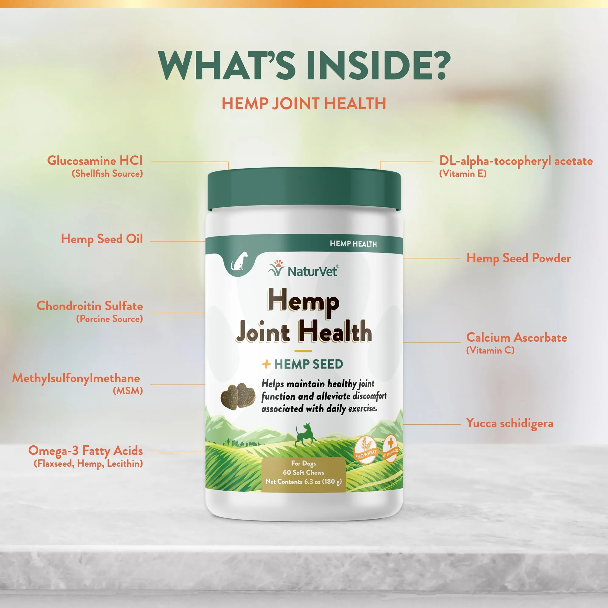 NaturVet Hemp Soft Chew Hip and Joint Supplement for Dogs