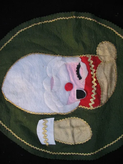 NEW CHRISTMAS Holiday Olive Green SANTA CLAUS TOILET SEAT Fabric COVER 2-Sided
