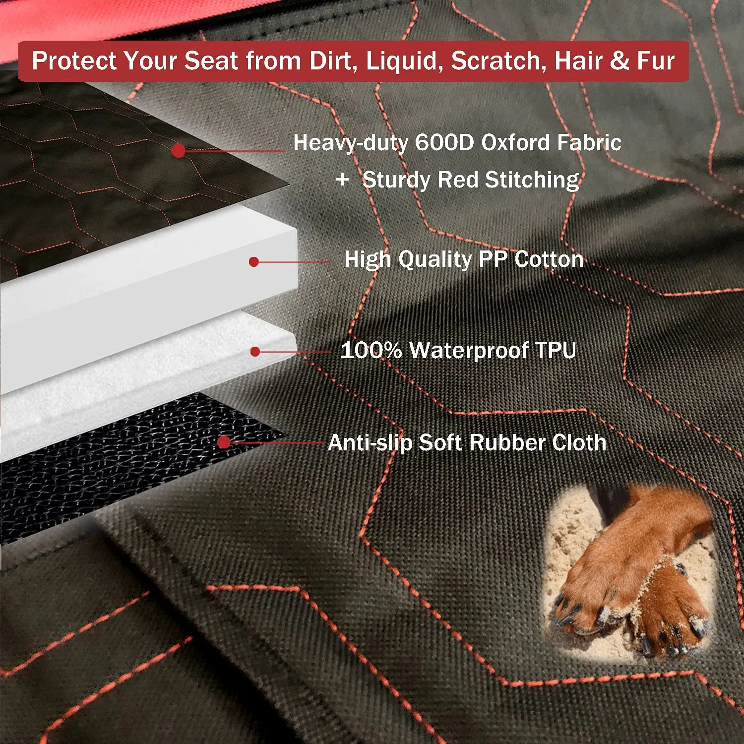 🐶NEW Dog Seat Cover for Back Seat with Mesh, Waterproof Dog Hammock Scratch proof Pet Seat Covers with 4 Bag _mkpt4