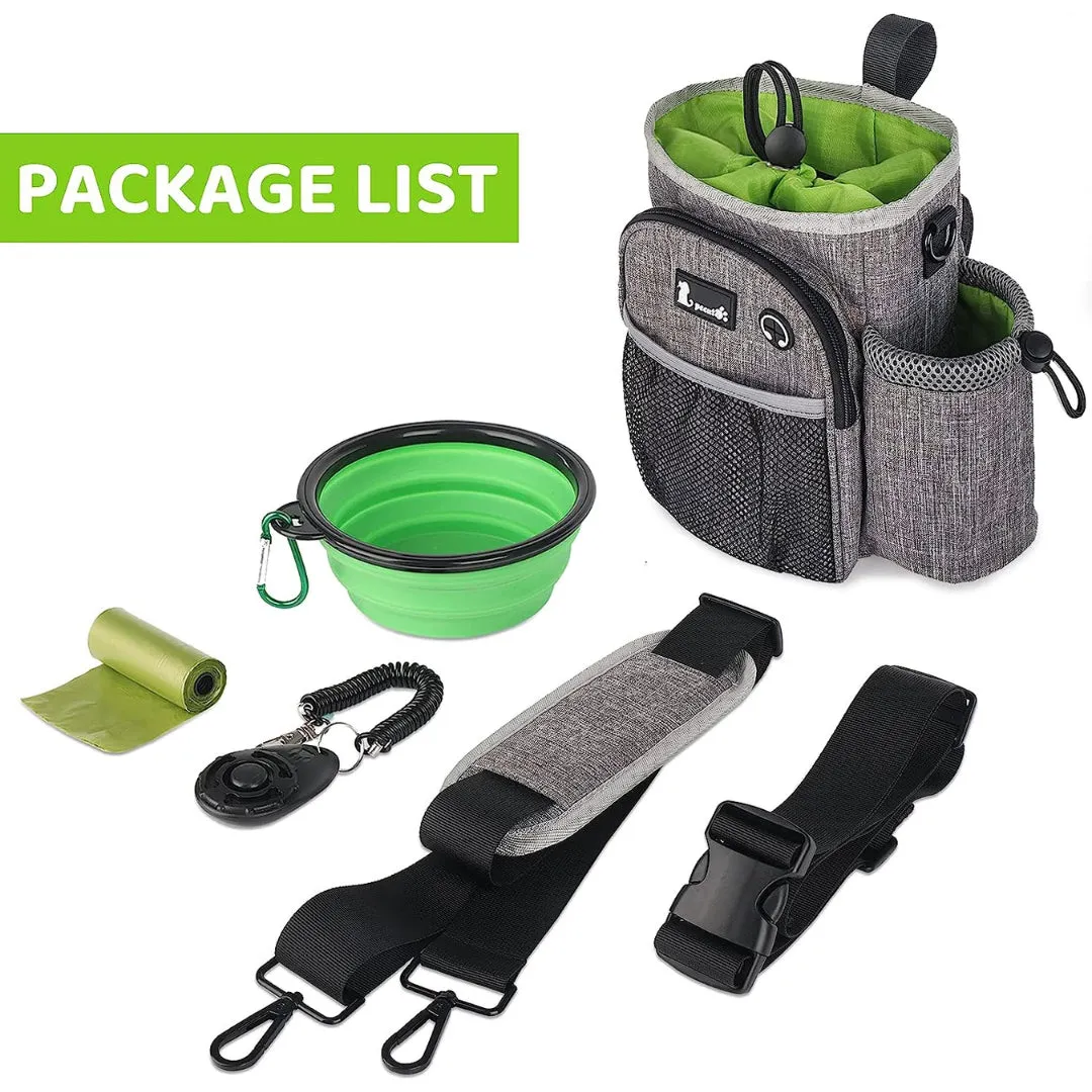 Pecute XL Dog Walking Bag with Water Bottle Holder, Waterproof Dog Treat Pouch 3