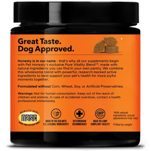 Pet Honesty Hip   Joint Health Max Strength Bacon Flavor for Dogs