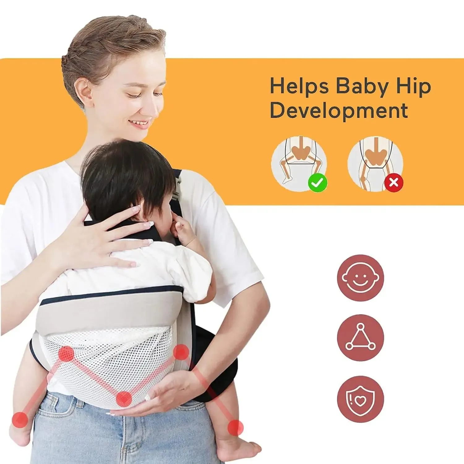 Portable Breathable Baby Carrier Ergonomic Baby Sling -Portable Baby Carrier