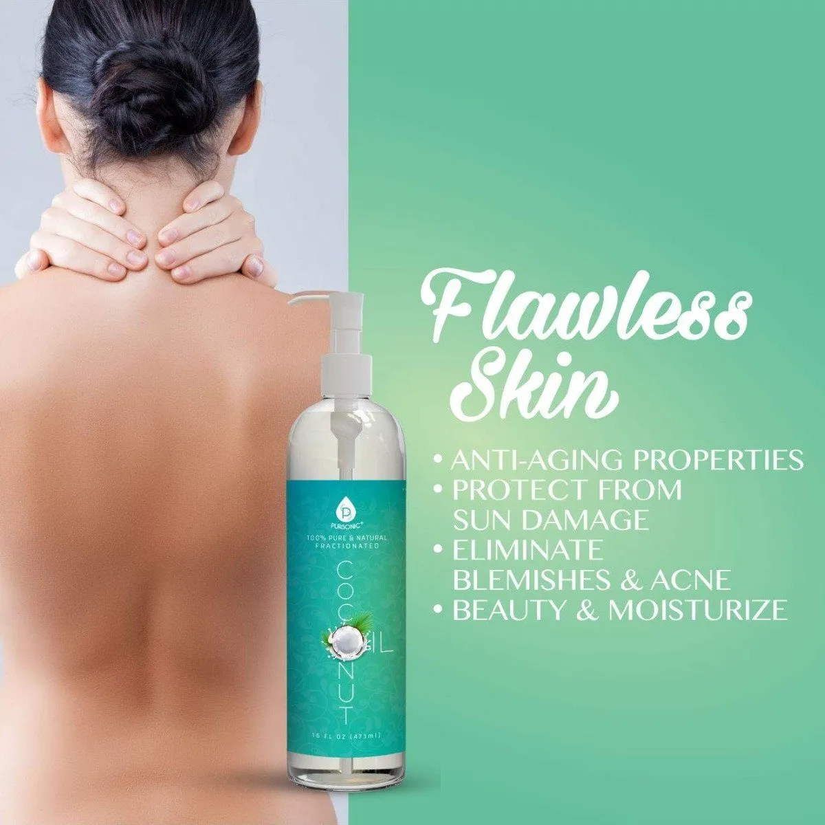 Pursonic Handheld Massager and Pursonic 100% Pure Fractionated Coconut Oil