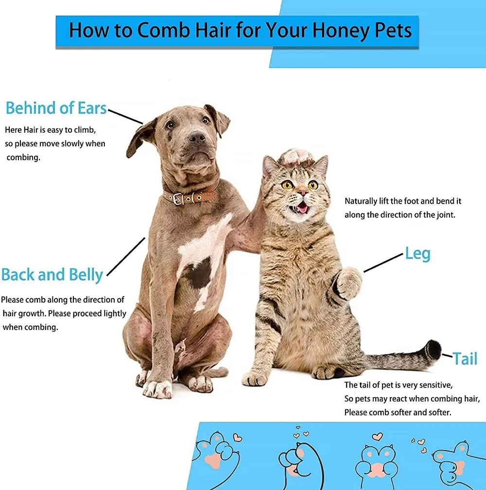 QPets Slicker Brush for Dogs and Cats (Blue)