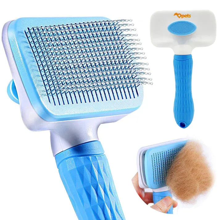 QPets Slicker Brush for Dogs and Cats (Blue)